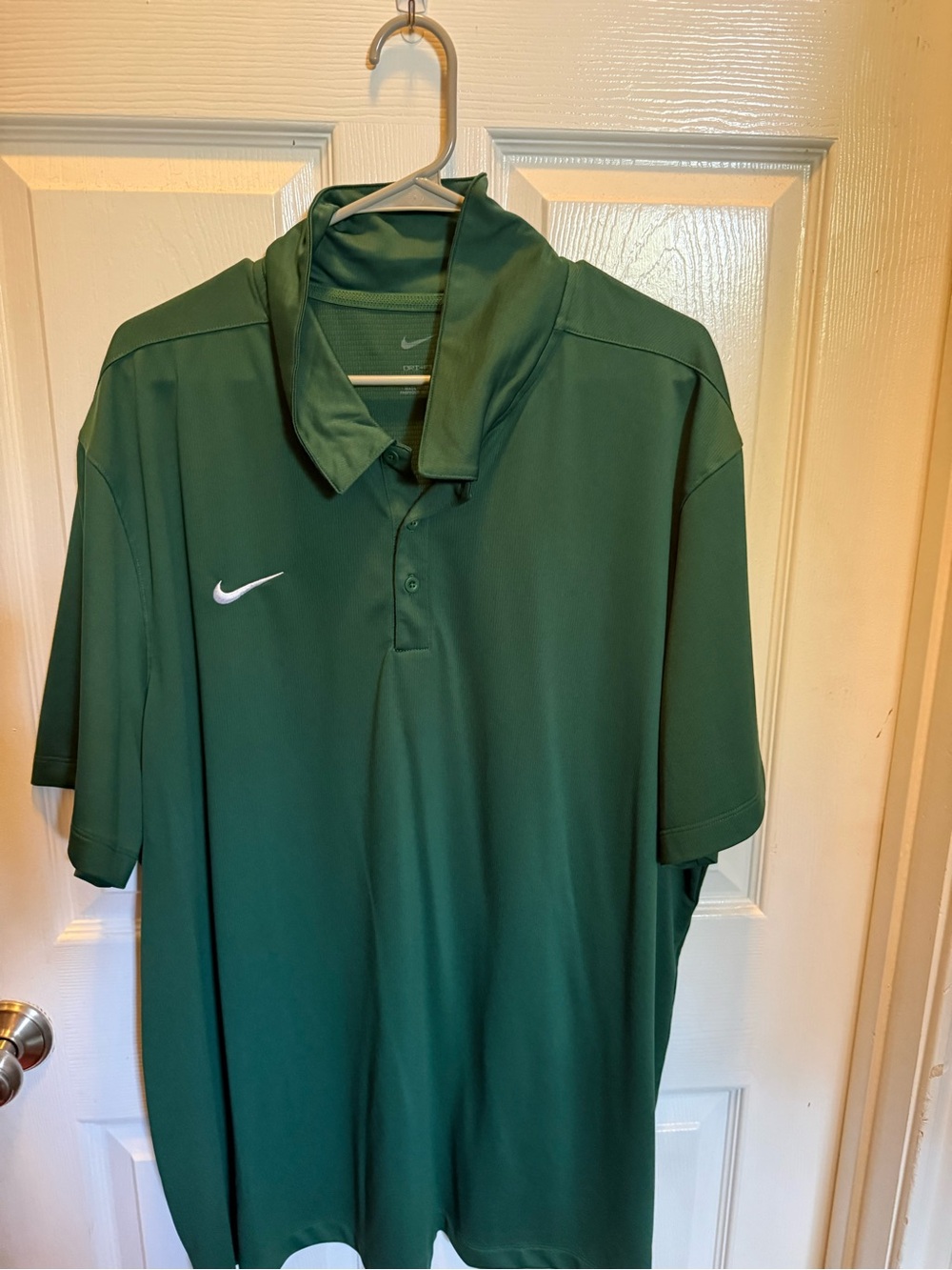 Nike Men’s Dark Green Performance Polo with White Swoosh